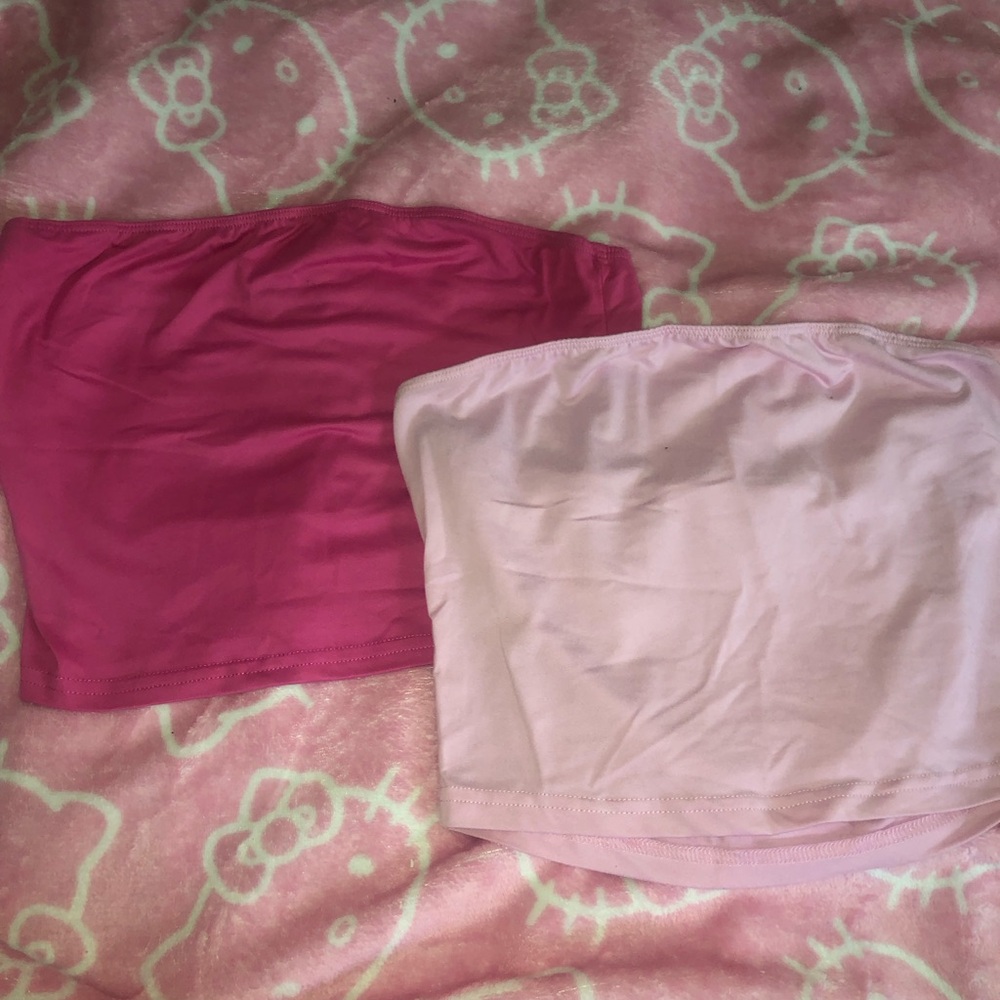 SHEIN Pink and Light Pink Crop Tops